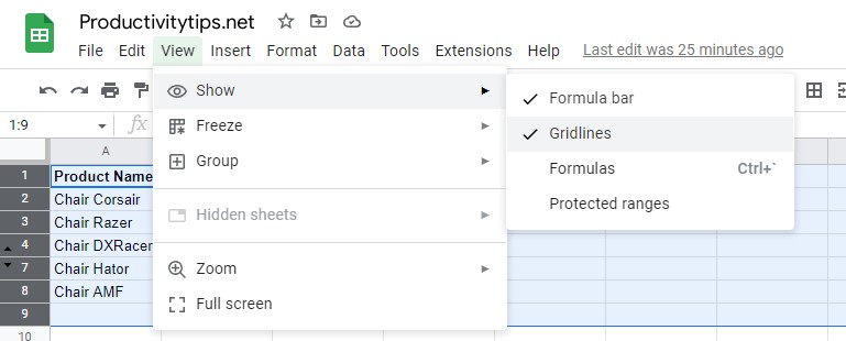 How To Remove Gridlines In Google Sheets Step by step 