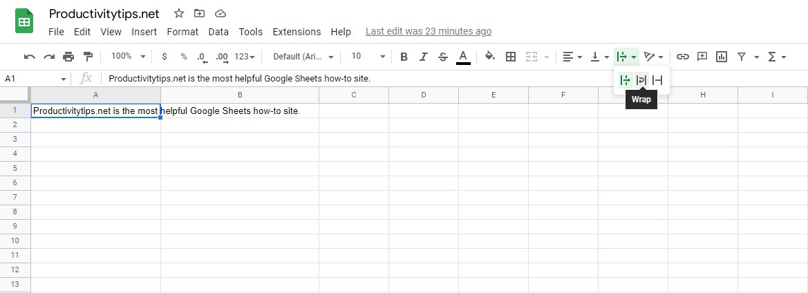 How to Wrap Text in Google Sheets