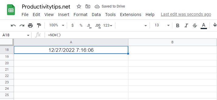 How to Display Current Date and Time in Google Sheets?