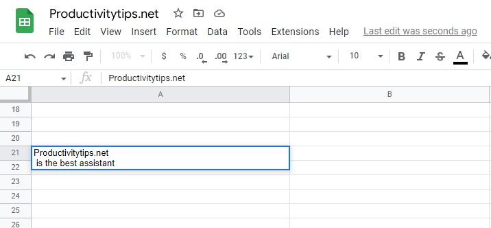 How to Add a New Line in a Cell in Google Sheets?