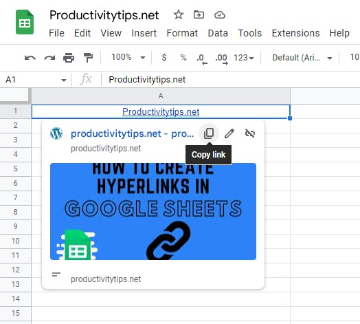 How to Extract URLs from Hyperlinks in Google Sheets?